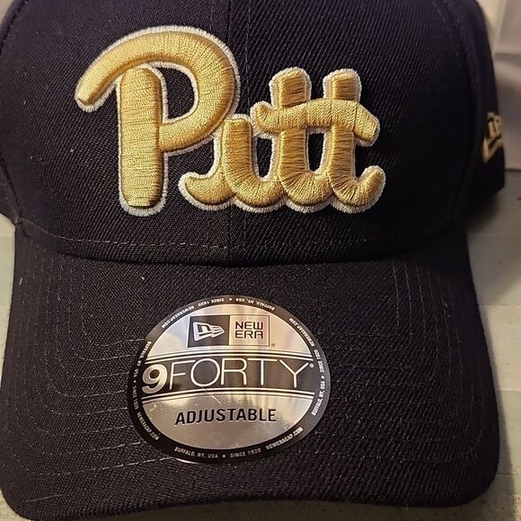 New Era Pitt Panthers Black Velcroback Hat - New - Picture 2 of 9